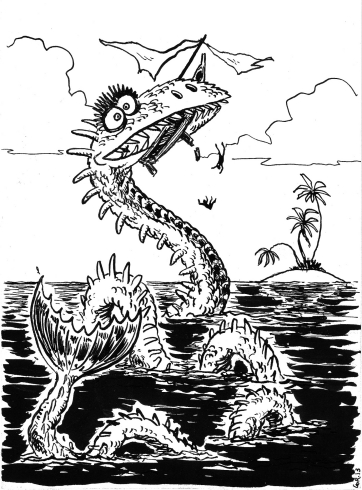 Serpent de mer - Encre de chine
